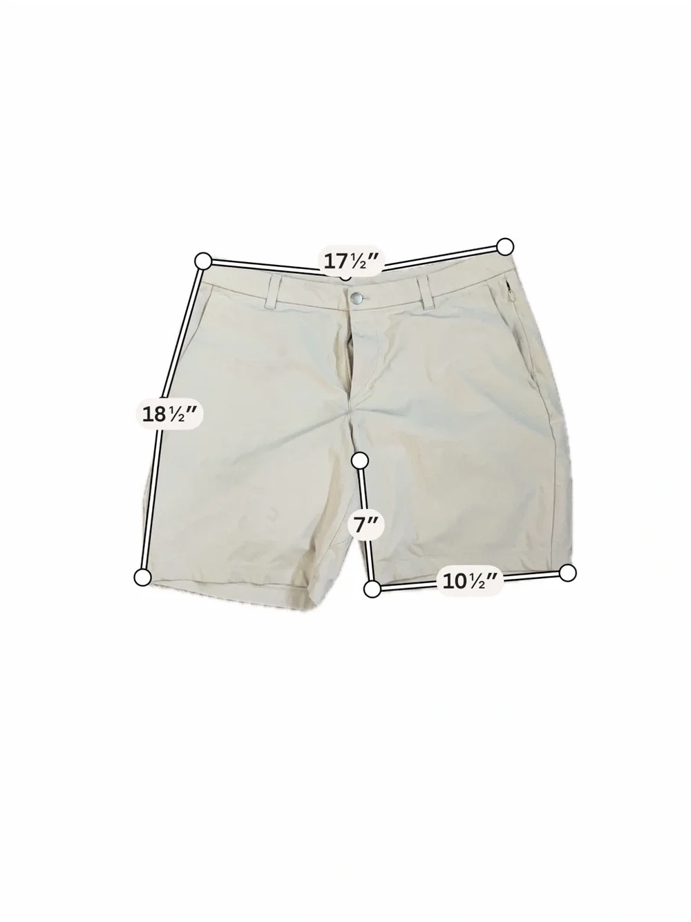 Beige Khaki Performance Bermuda Walking Shorts 35